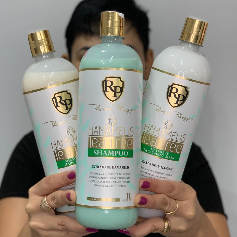 Robson Peluquero Kit Hamamelis Tea Tree Shampoo, Mask and Shampoo For Hair Strength 3x1000ml/33.8fl.oz.