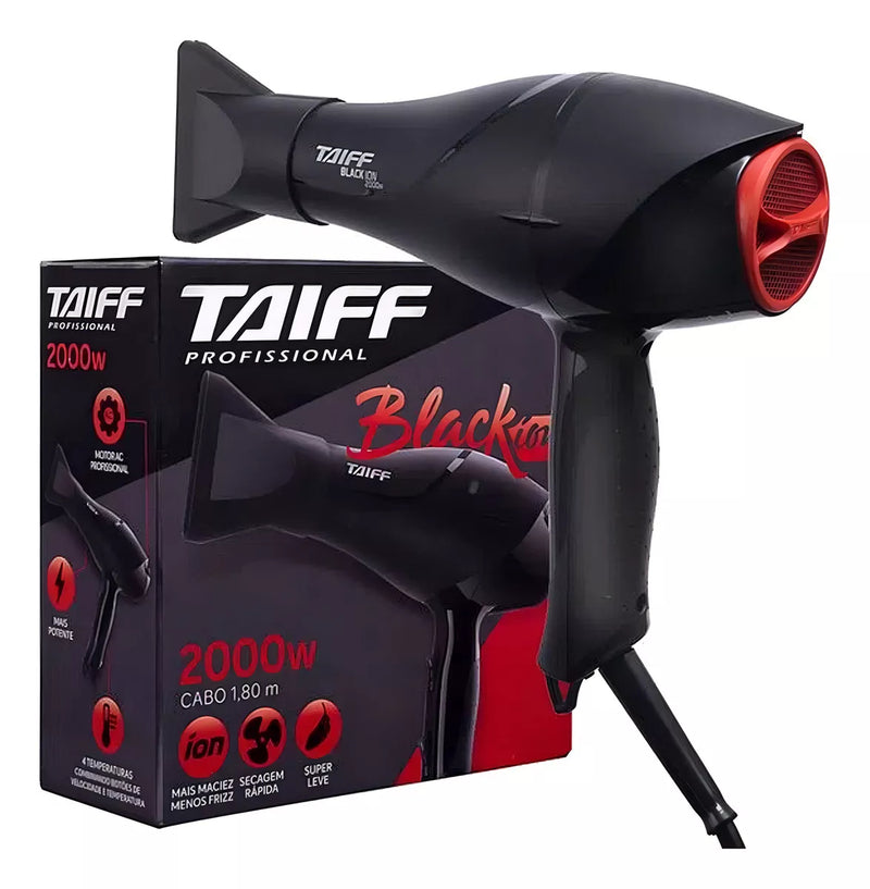 Taiff Black Ion Original Professional Hair Dryer 2000w Black Color