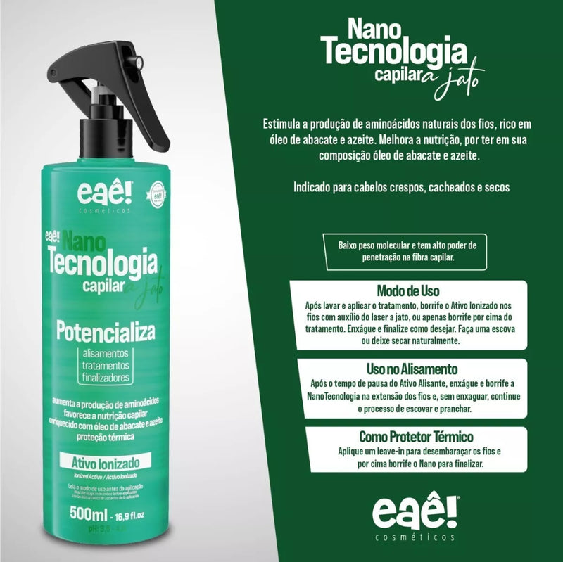 Eae Jet Nanotechnology Kit Enhances Active Hair Ionizer 3x500ml/16.9fl.oz.