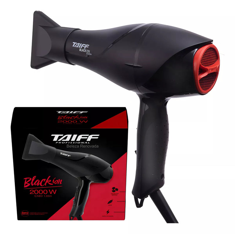 Taiff Black Ion Original Professional Hair Dryer 2000w Black Color