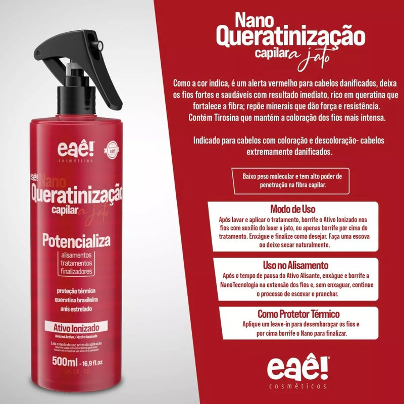 Eae Jet Nanotechnology Kit Enhances Active Hair Ionizer 3x500ml/16.9fl.oz.