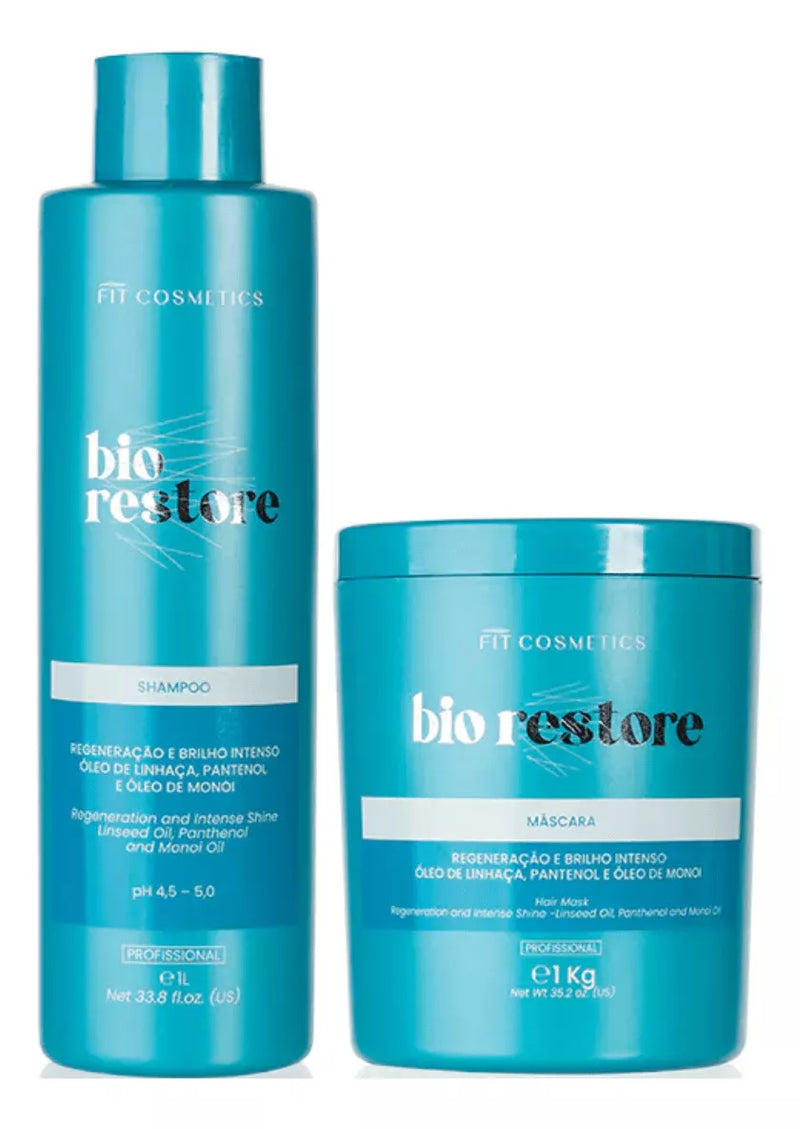 Fit Cosmetics Bio Restore Reconstruction Kit Shampoo 1L and Mask 1Kg