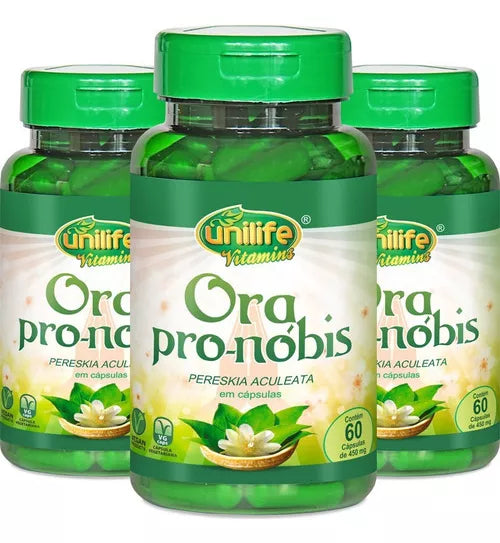 Ora Pro Nobis Unilife Pereskia Aculeata Bottle With 60 Caps 450mg