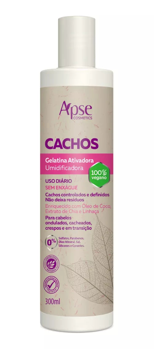 Apse Cosmetics SOS Cachos Kit Shampoo, Conditioner, Gelatin, Mask and Activator 5 Steps