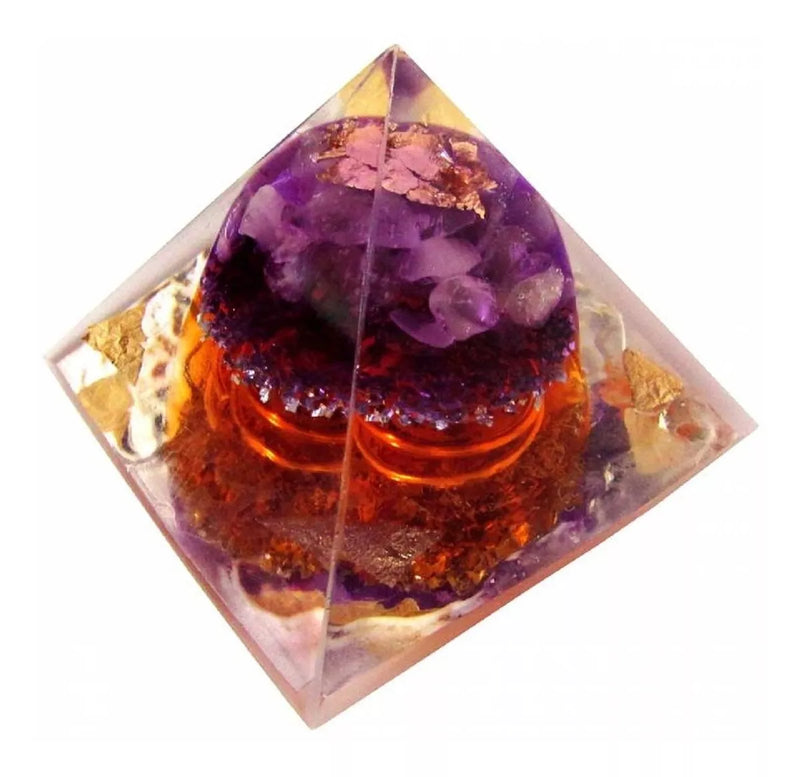 Saint Germain Orgonite Pyramid + Violet Ray Pendulum