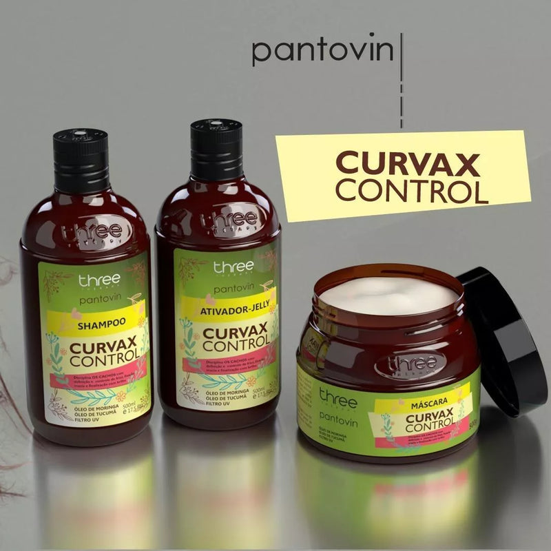 Curvax Control Three Therapy Maintenance Kit for Curly Hair - 3 Pieces