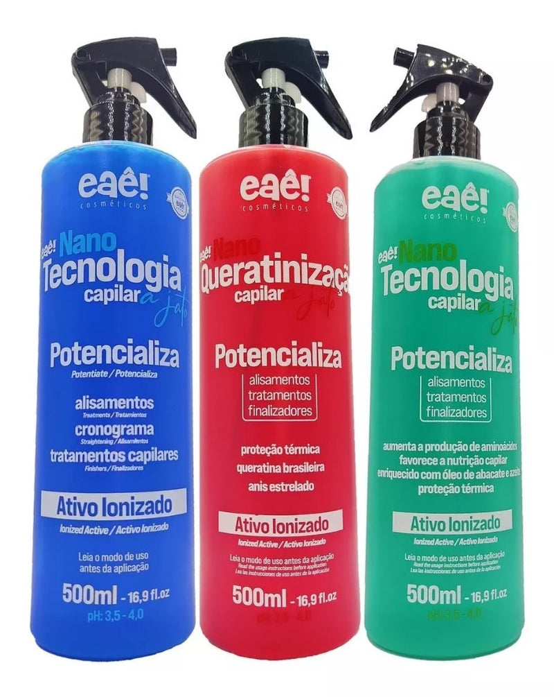 Eae Jet Nanotechnology Kit Enhances Active Hair Ionizer 3x500ml/16.9fl.oz.