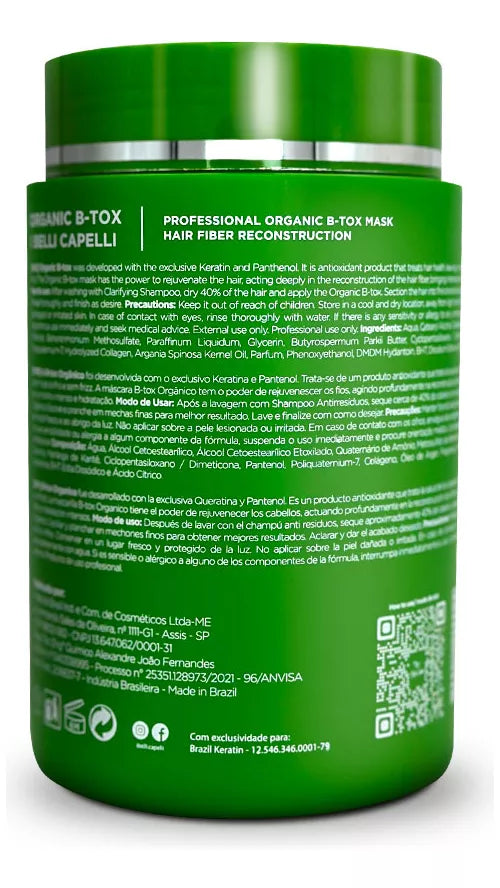 Ibelli Capelli Ravenna B-Tox Organic Masc Anti-Frizz 1Kg/35.2oz.