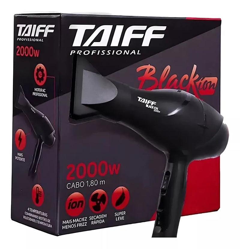 Taiff Black Ion Original Professional Hair Dryer 2000w Black Color