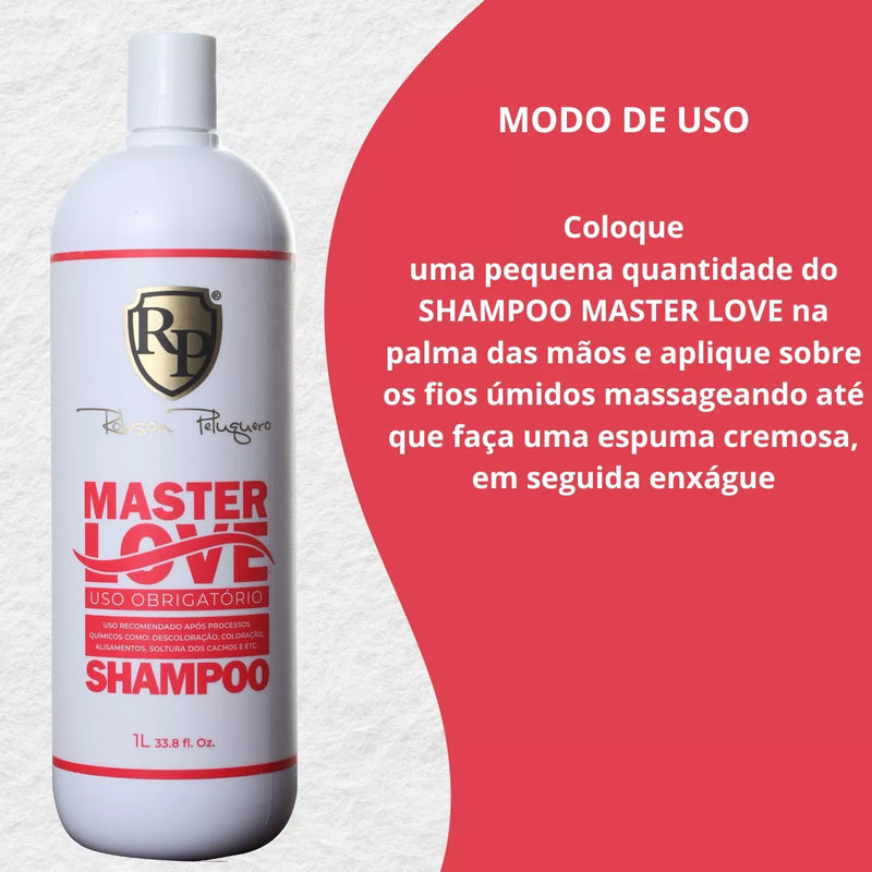 Robson Peluquero Master Love Shampoo 1000ml/ 33.8 fl.oz + Mask 1Kg/35.2oz.