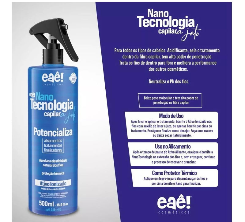 Eae Jet Nanotechnology Kit Enhances Active Hair Ionizer 3x500ml/16.9fl.oz.