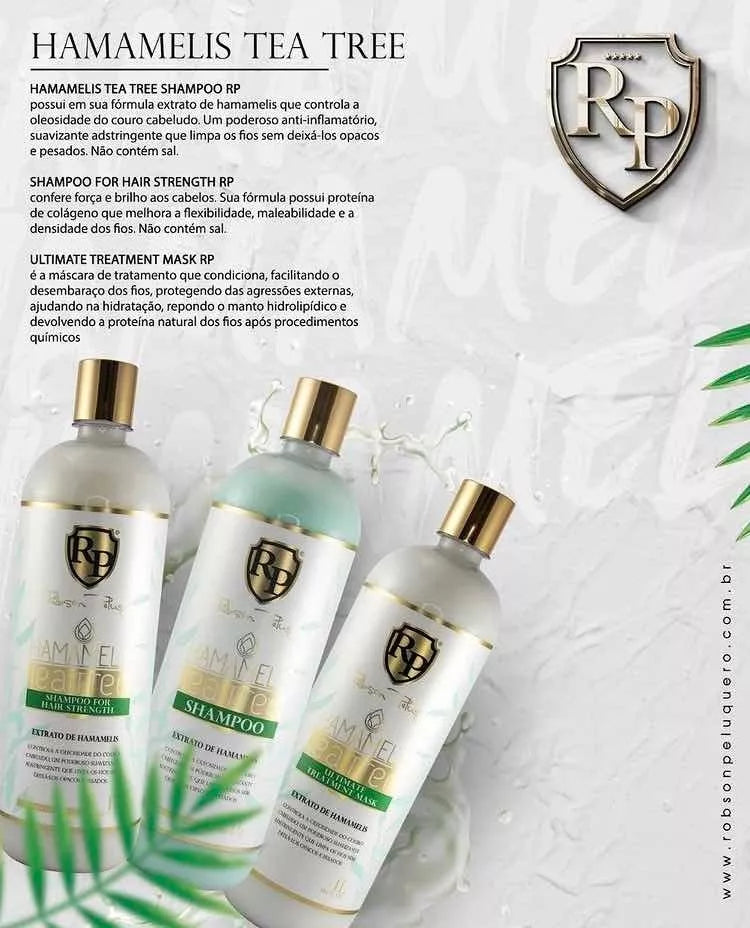 Robson Peluquero Kit Hamamelis Tea Tree Shampoo, Mask and Shampoo For Hair Strength 3x1000ml/33.8fl.oz.