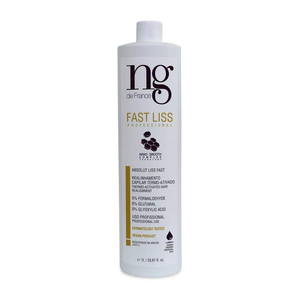 NG de France Vegan Hair Straightening Without Formaldehyde Fast Liss Reducer 1000ml/33.8 fl.oz.