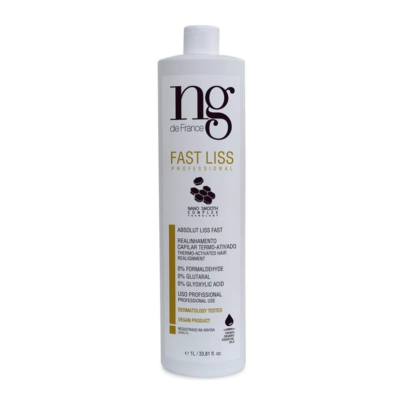 NG de France Vegan Hair Straightening Without Formaldehyde Fast Liss Reducer 1000ml/33.8 fl.oz.