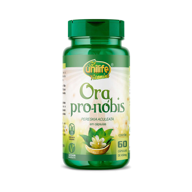 Ora Pro Nobis Unilife Pereskia Aculeata Bottle With 60 Caps 450mg