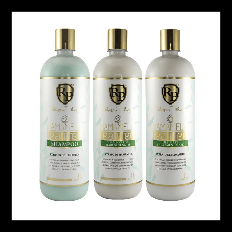 Robson Peluquero Kit Hamamelis Tea Tree Shampoo, Mask and Shampoo For Hair Strength 3x1000ml/33.8fl.oz.