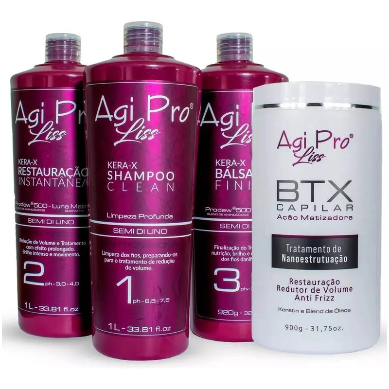 Agi Pro Liss Kera-X Semi Di Lino Prodew 500 3X1000ml/33.8 flo.oz. + Mask BTX Capilar 1Kg - BuyBrazil