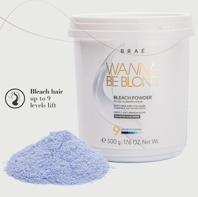 Brae Wanna Be Blond Bleach Powder 500g/17.6 oz and OX Vol 900ml/30.43 fl.oz. - BuyBrazil