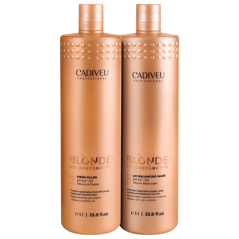 Cadiveu Blonde Reconstructor Salon Mask Duo Kit (2 Products) / 1000 ml / 33,8 fl.oz - BuyBrazil