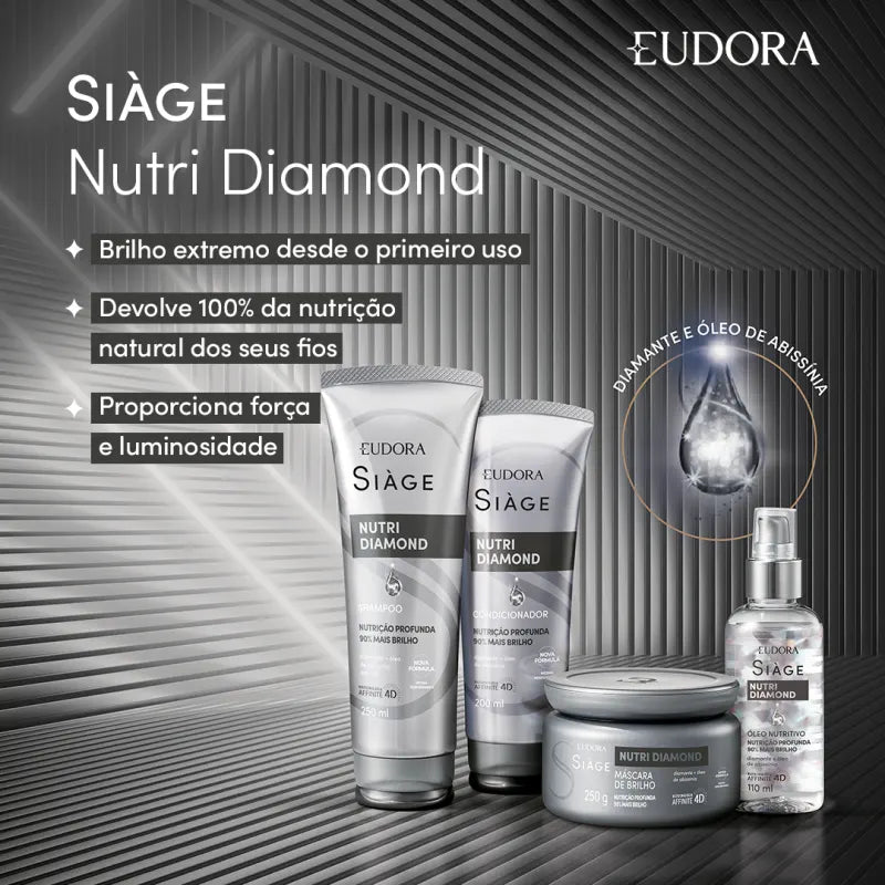 Eudora Kit Siàge Nutri Diamond Deep Nourishing 4d Conditioning Shampoo - BuyBrazil