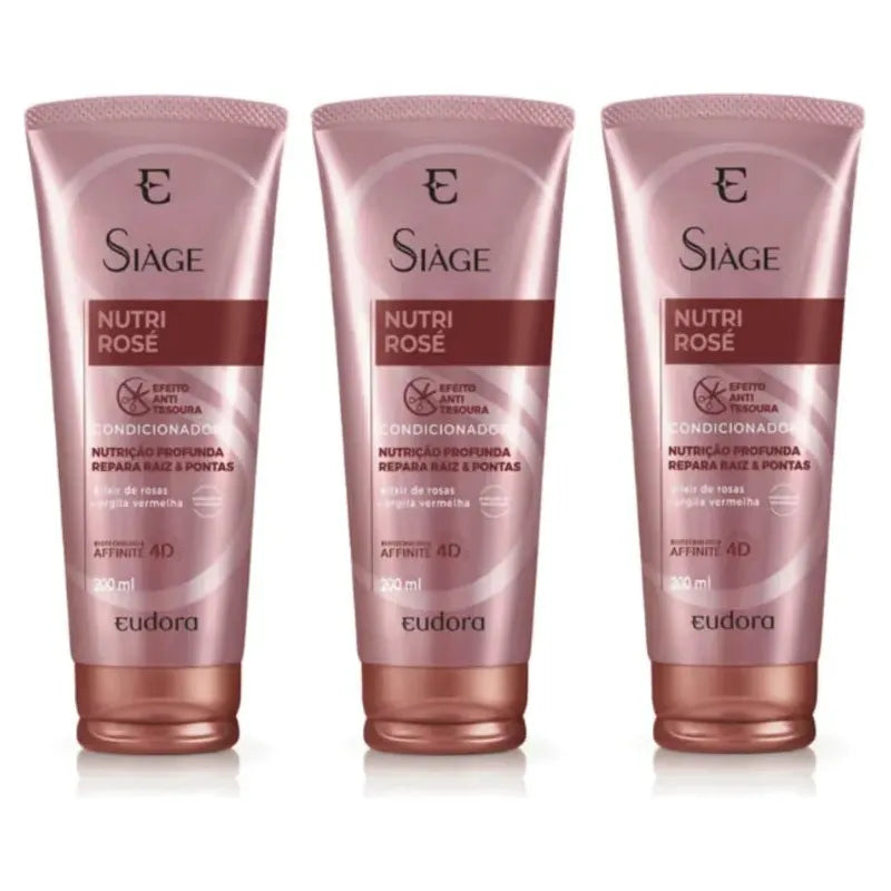 Eudora Siàge Kit Nutri Rosé Conditioner (3 Units) - BuyBrazil