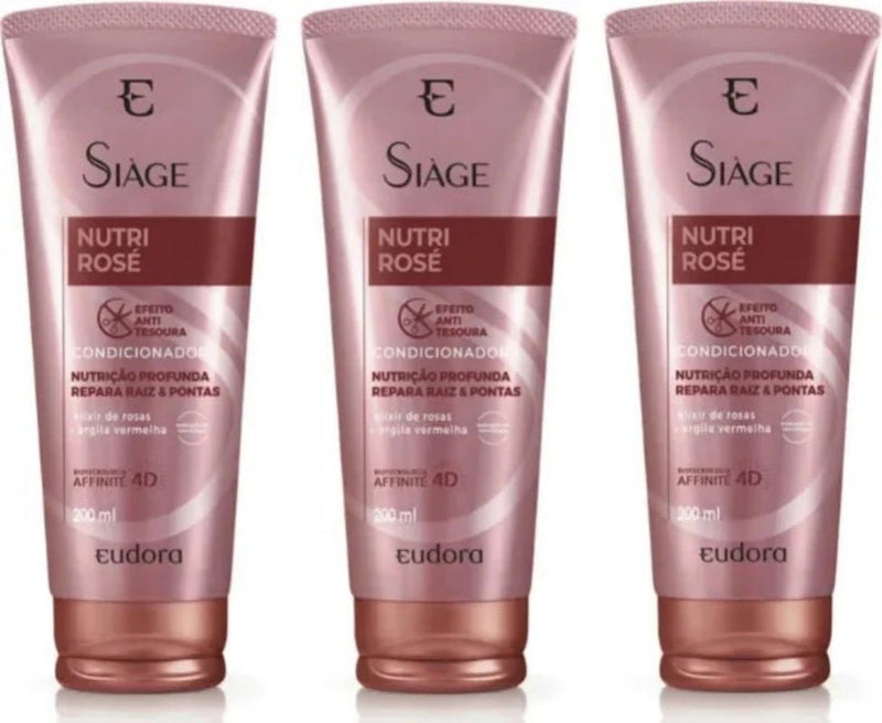 Eudora Siàge Kit Nutri Rosé Conditioner (3 Units) - BuyBrazil