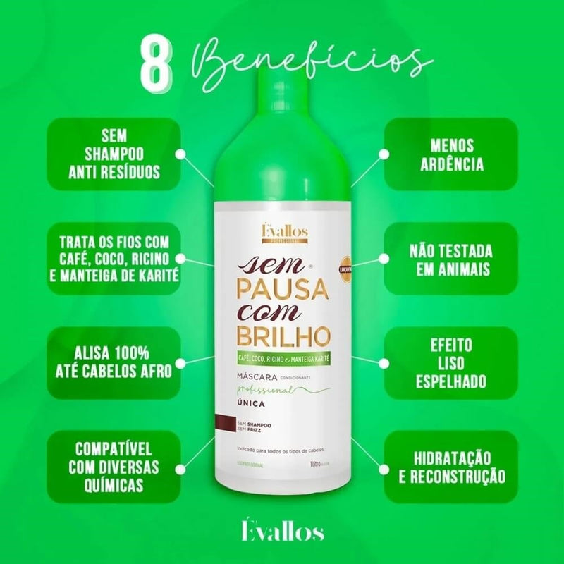 Evallos Sem Pausa Com Brilho Conditioning Mask 1000ml/33.8 fl.oz. - BuyBrazil