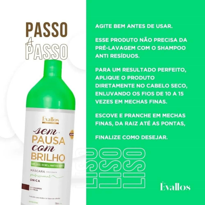 Evallos Sem Pausa Com Brilho Conditioning Mask 1000ml/33.8 fl.oz. - BuyBrazil