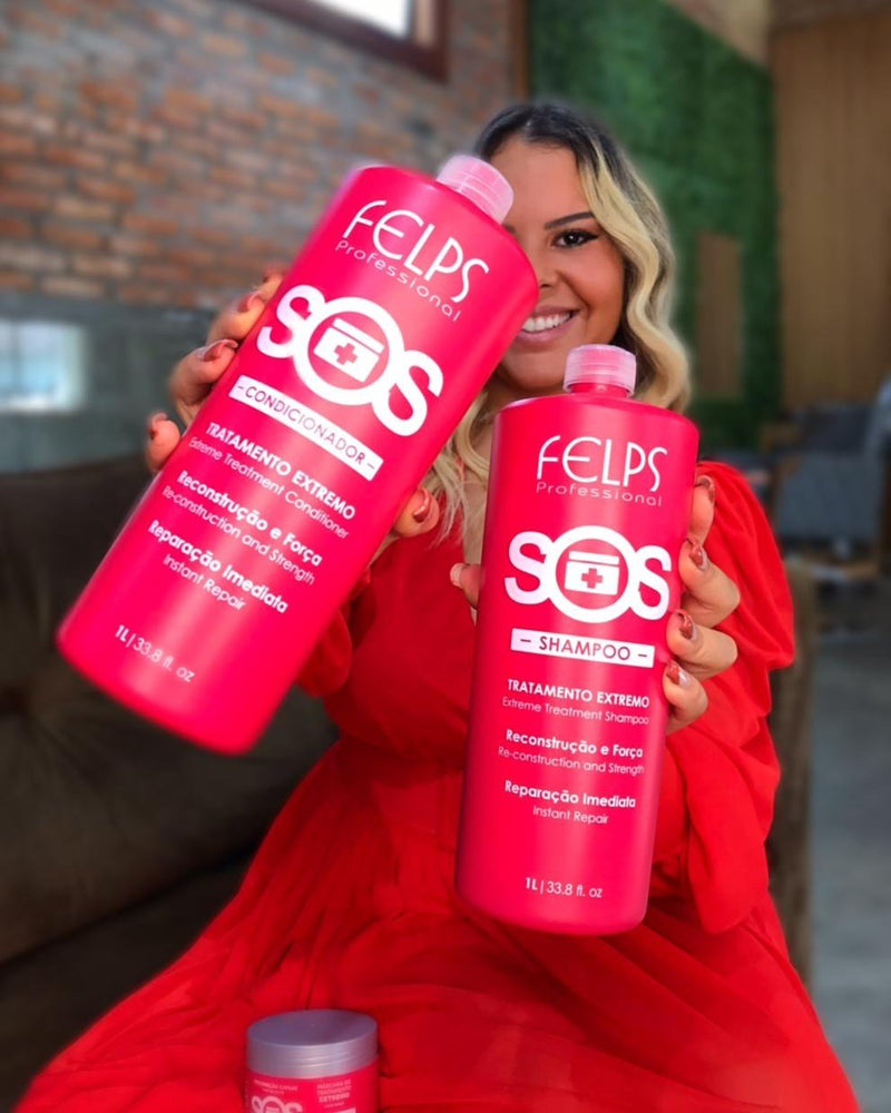 Felps SOS - Shampoo And Conditioner For Intense Treatment 2x1000ml/33.8 fl.oz - BuyBrazil