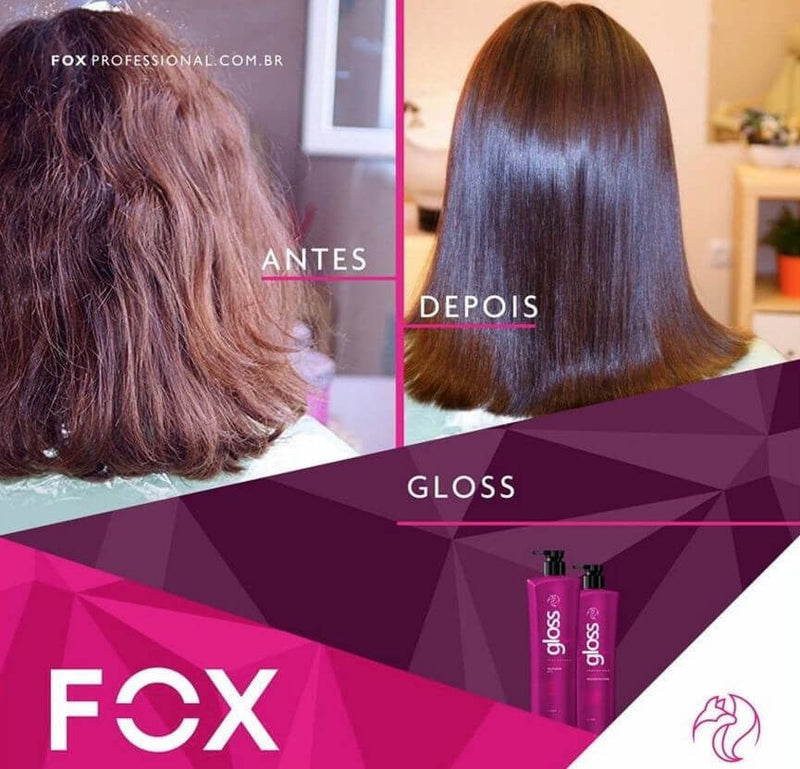 Fox Gloss Progressive Brush Smart Keratin Treatment Kit 2x1000ml/33.8 fl.oz - BuyBrazil