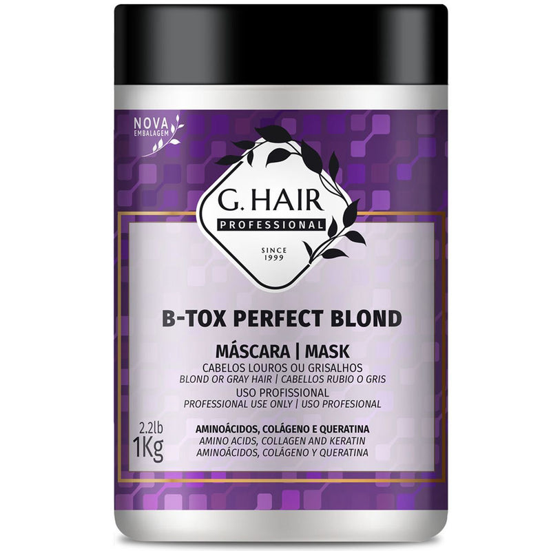 G.Hair B-tox Perfect Blond Mask 1kg/35.2 Oz - BuyBrazil