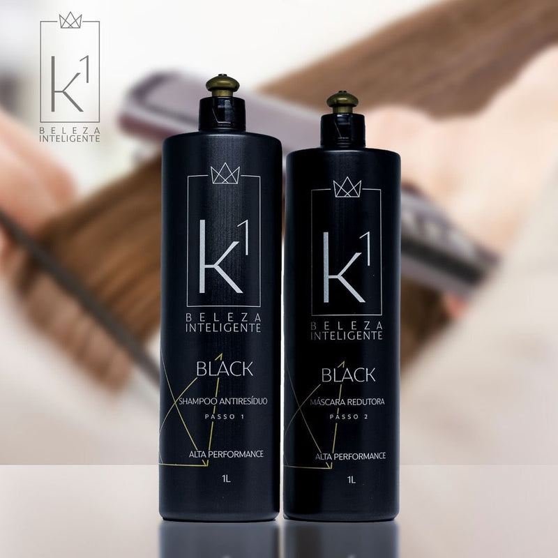 K1 Cosmetics Kit Intense Liss Black - Anti-residue Shampoo and Volume Reducer 2x1000ml/ 33.8 fl.oz - BuyBrazil