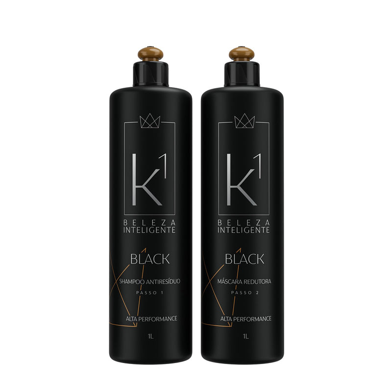 K1 Cosmetics Kit Intense Liss Black - Anti-residue Shampoo and Volume Reducer 2x1000ml/ 33.8 fl.oz - BuyBrazil