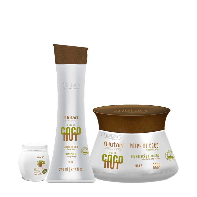 Mutari - Home Care Kit Complete Mutari Coconut Shampoo Mask And Oil - BuyBrazil