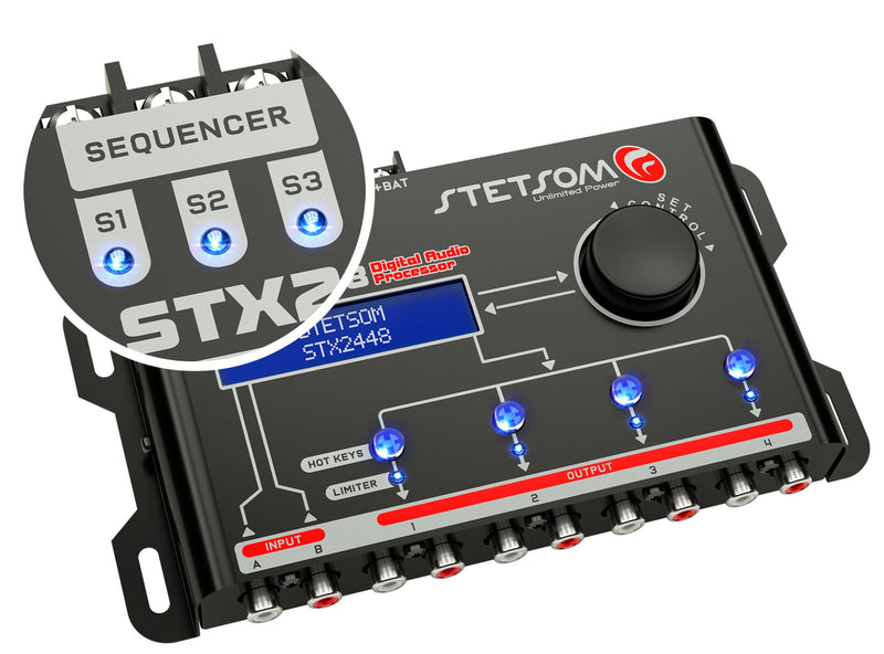 Stetsom STX2448 DSP Crossover and Equalizer 4 Channel Full Digital Signal Processor (Sequencer) - BuyBrazil