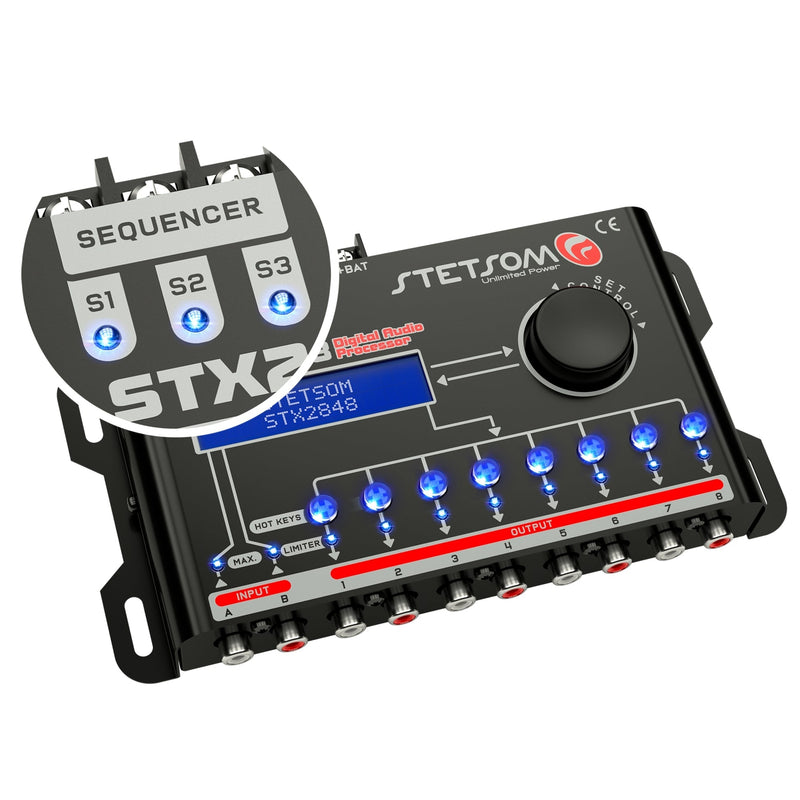 Stetsom STX2848 DSP Crossover & Equalizer 8 Channel Full Digital Signal Processor - BuyBrazil